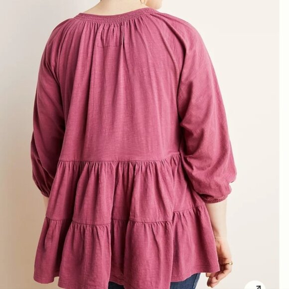 Anthropologie Maeve Isola Tiered Babydoll Top - Picture 3 of 12